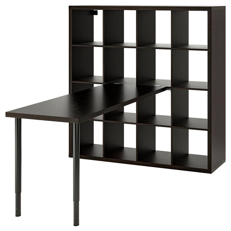 【中古美品】IKEA　棚付きデスク黒　Kallax