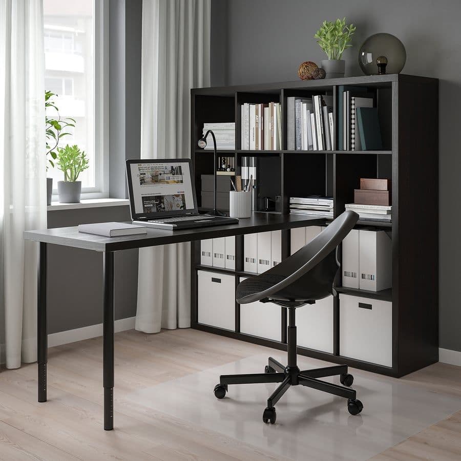 【中古美品】IKEA　棚付きデスク黒　Kallax