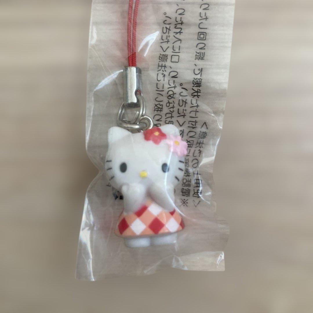 【激レア】ハローキティ 平成レトロ チェック柄 ストラップ