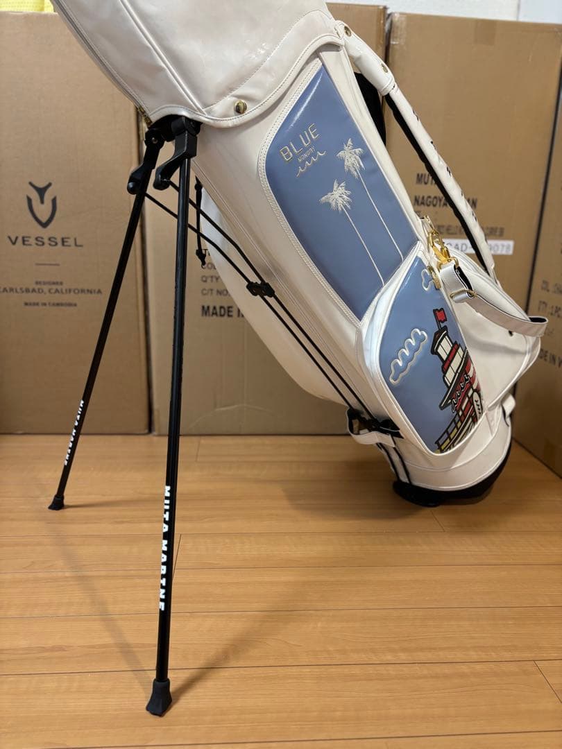 muta MARIN ムータマリン エナメル スタンドキャディバッグ 灯台 美品
