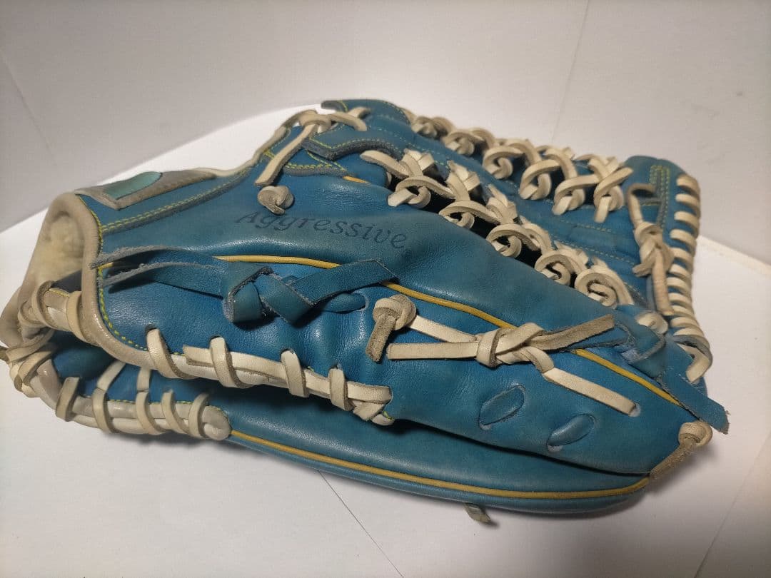 Aggressive 外野用特注品 硬式グローブ 青 レザー
