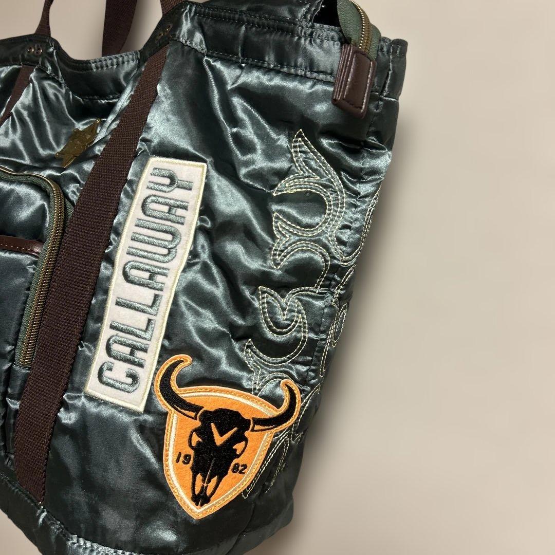 【超美品】Callawayキャロウェイワッペントートバッグ グリーン 軽量