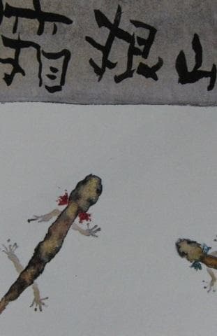 片岡鶴太郎、【我ら箱根山椒魚なり】、希少な額装用画集より、美品