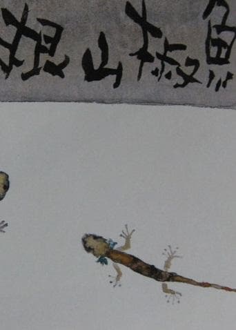 片岡鶴太郎、【我ら箱根山椒魚なり】、希少な額装用画集より、美品