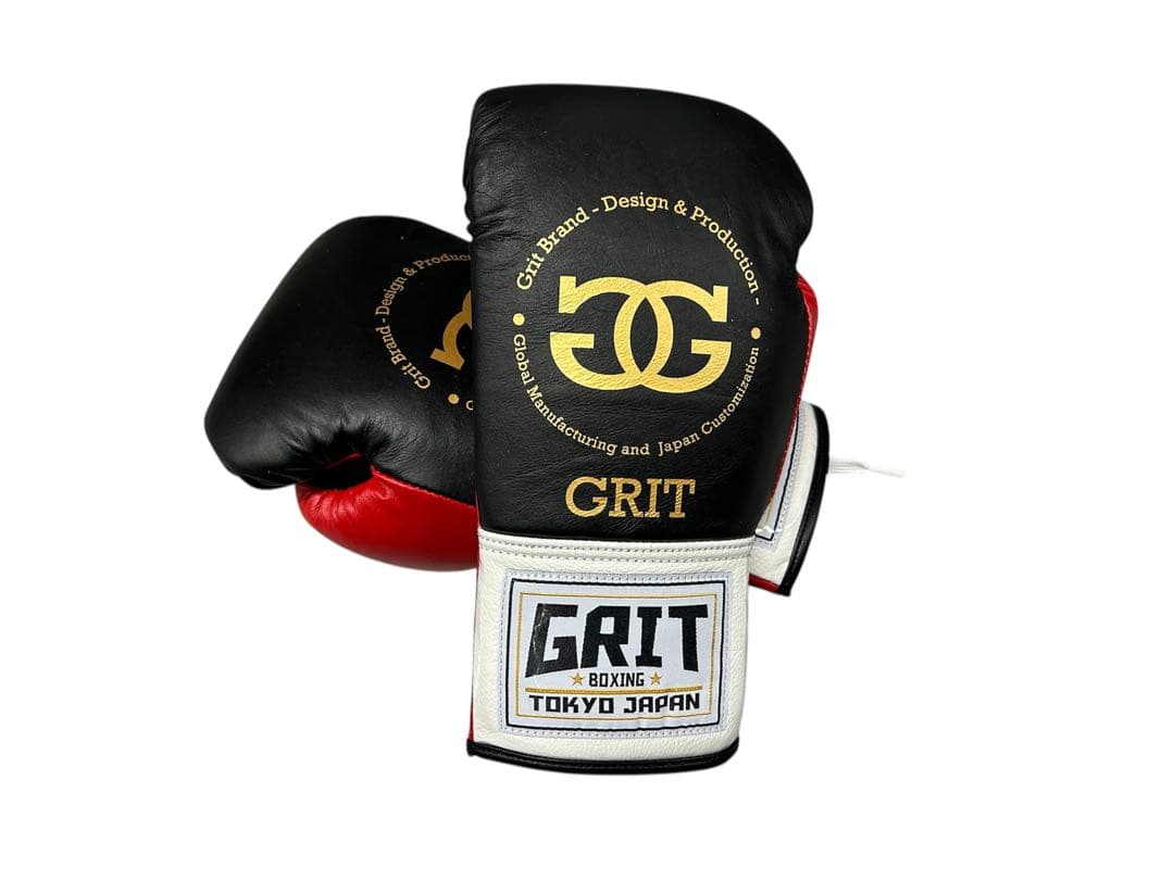 GRIT RED GOLD LOGO 紐式 ボクシンググローブ 本革製