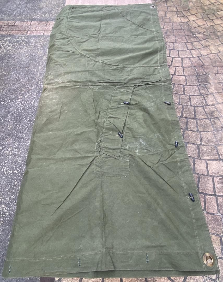 ☆ USED ルーマニア軍 放出 ポンチョ テントシート パラトカ オリーブ