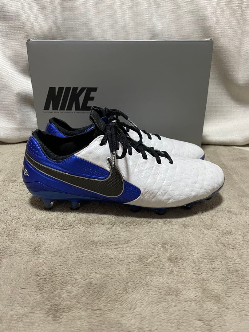 NIKE サッカーシューズ スパイク ティエンポ8 ホワイト/ブルー
