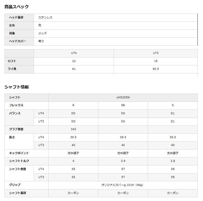 MACTEC UH101 RED ユーティリティクラブ 3U4U ２本セット
