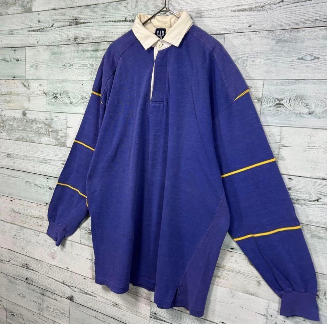 90s OLD GAP オールドギャップ ラガーシャツ M 肘パッド