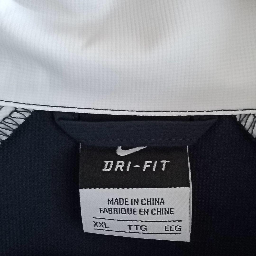ナイキフルジップジャケットNIKE トラック Dri-FIT 刺繍ロゴ XXL紺