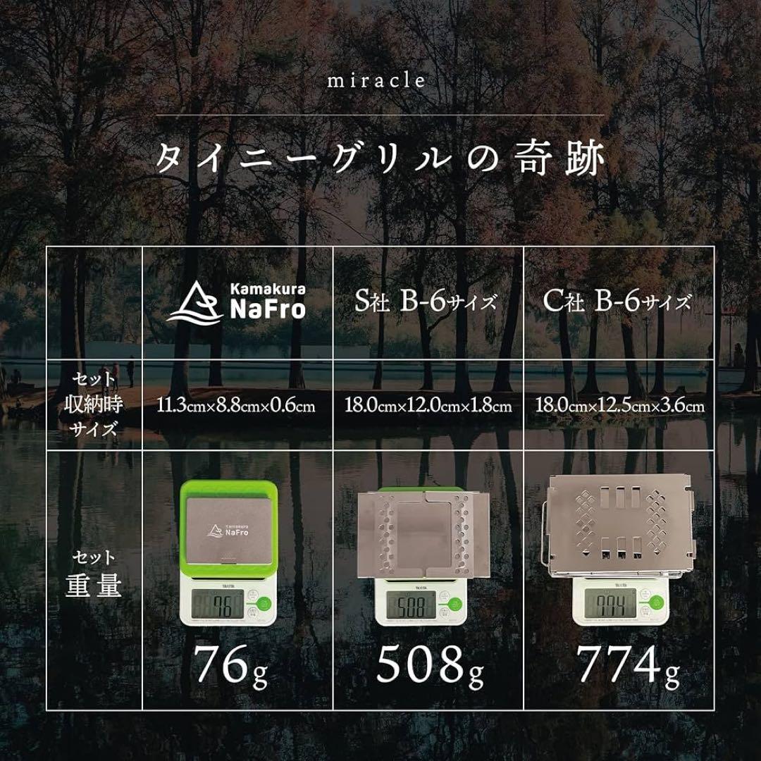 【新品未使用】チタン焚き火台 ソロキャンプ 卓上 NaFro 3点セット 日本製