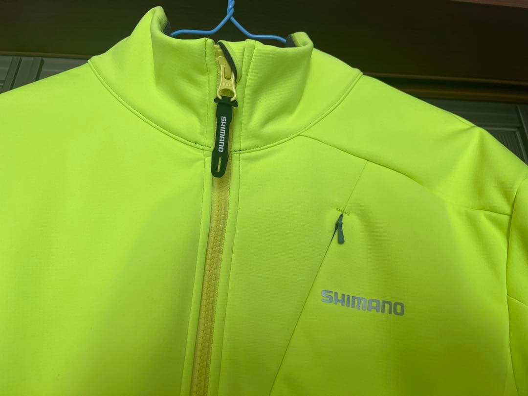 SHIMANO シマノ サイクリング 冬用ウインドジャケット　ネオンイエロー
