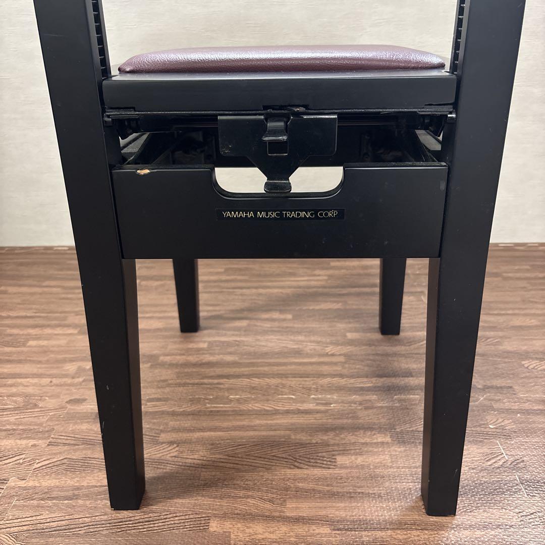 【美品】 YAMAHA トムソン椅子 ピアノ椅子 調整 座面エンジ