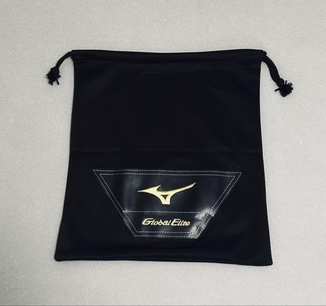 MIZUNO グローバルエリート 軟式グローブ ブラック (美品)グラブ袋付き