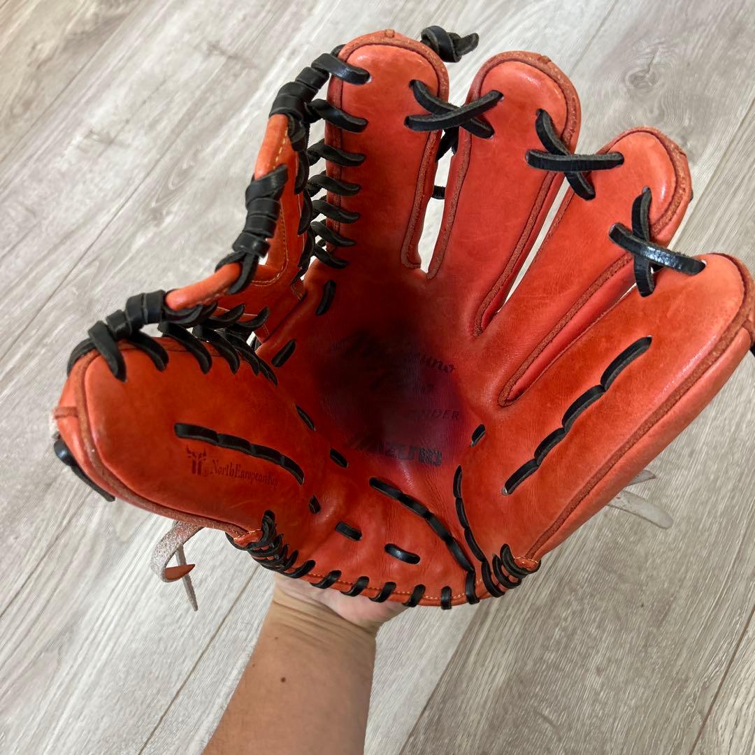 ミズノプロ　Mizuno 軟式野球グローブ オレンジ