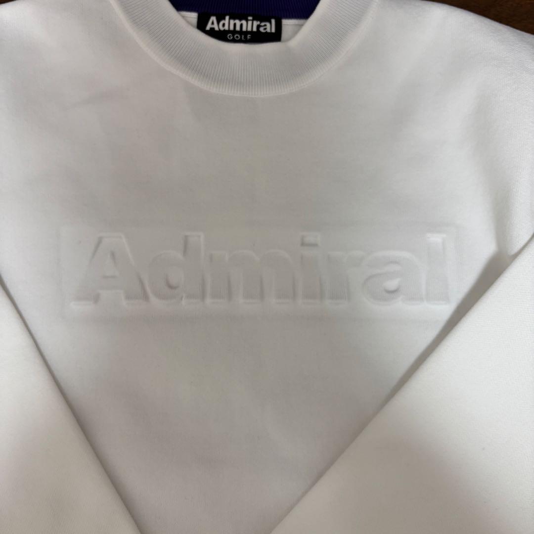 Admiral GOLF メンズ エンボスロゴクルーネックセ ーター　ホワイト