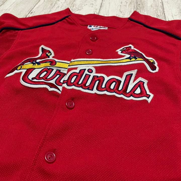 【US古着】 マジェスティック MLB メジャー カージナルス ゲームシャツ