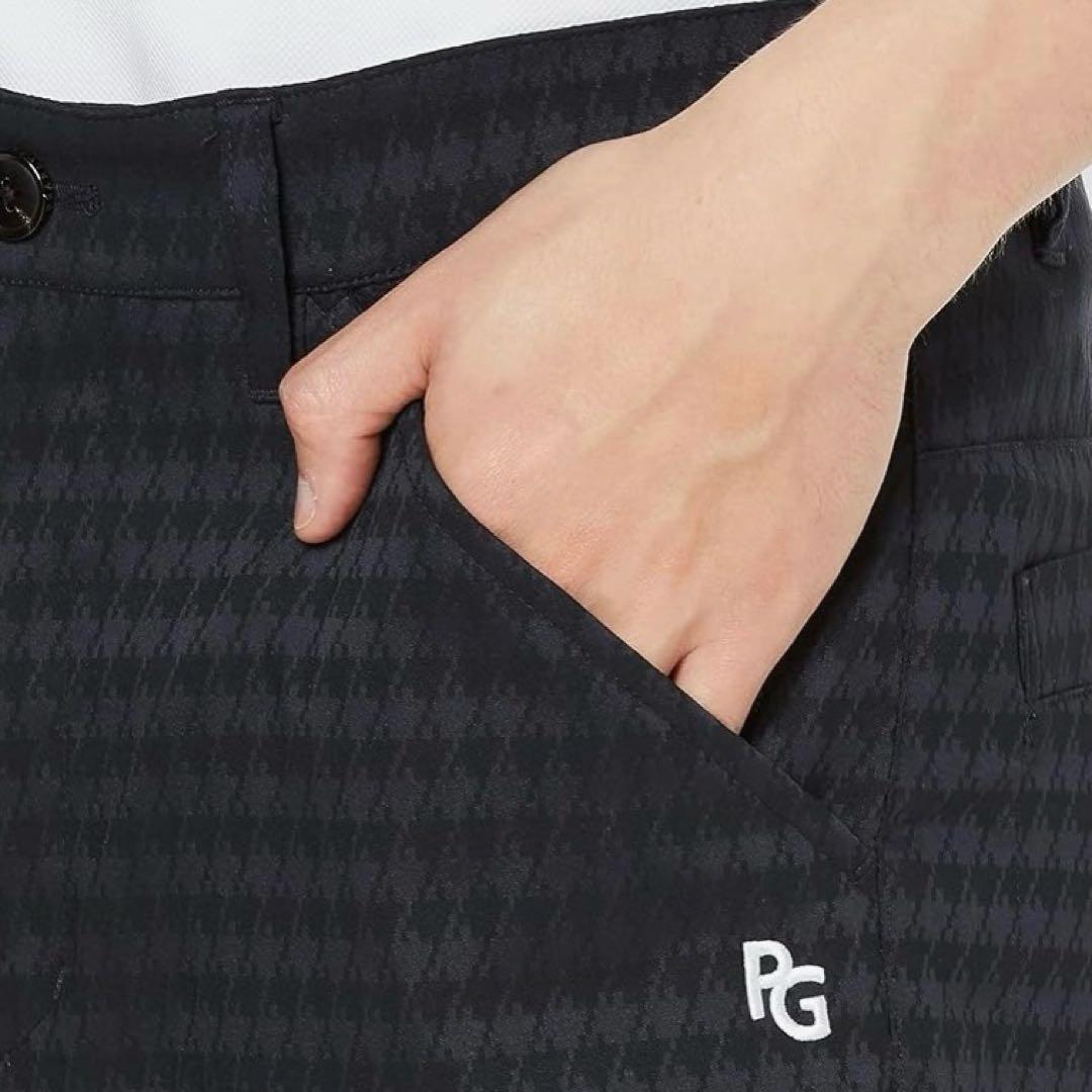 パーリーゲイツ☆新品 筆記体ロゴグラフィック 千鳥ジャガード ハーフパンツ