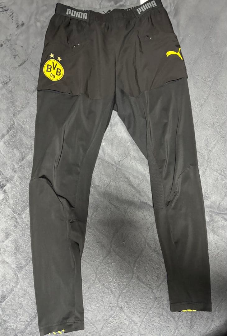 上下セット Puma BVB ハーフジップジャージ 黒/黄