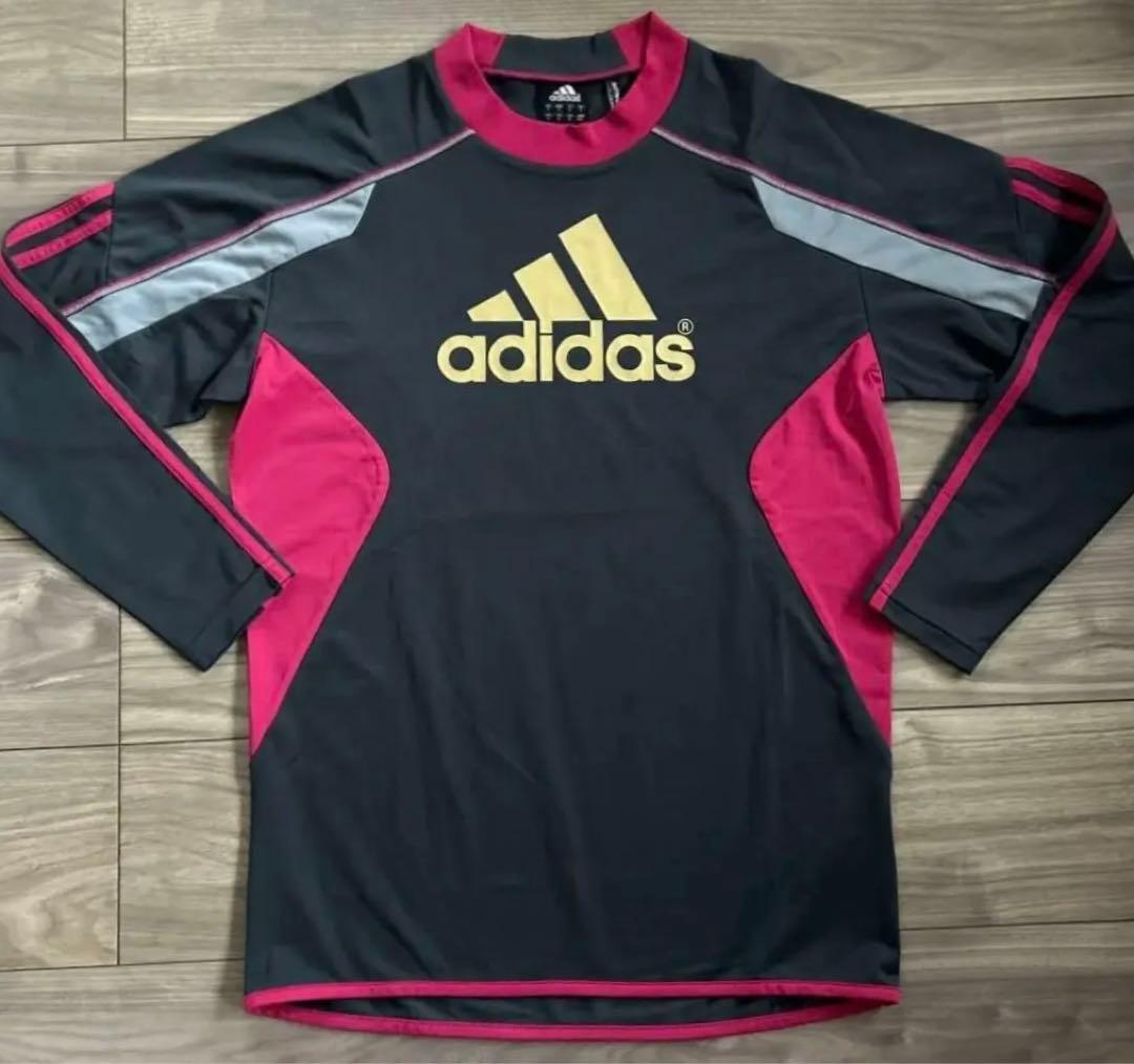 adidas 長袖トレーニングウェア グレー/ピンク Mサイズ