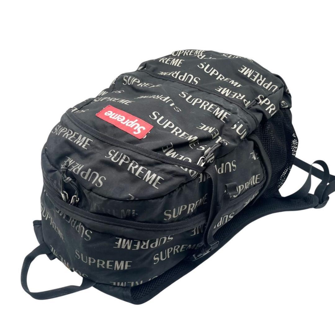Supreme シュプリーム 総柄 ロゴ バックパック リュック ブラック 70