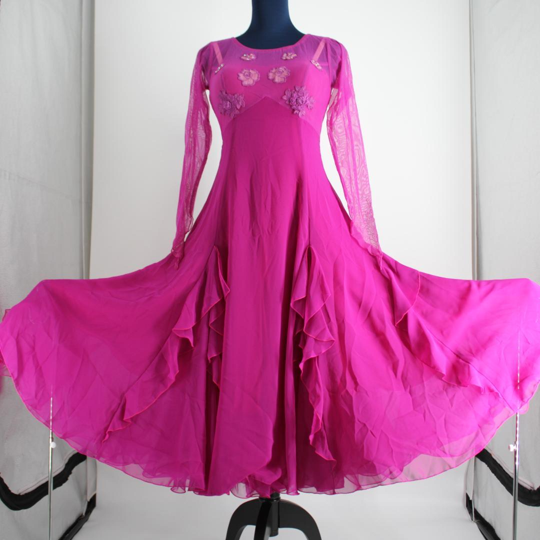 【美品 社交ダンス衣装】パープル DANCE FASHION EVE ワンピース