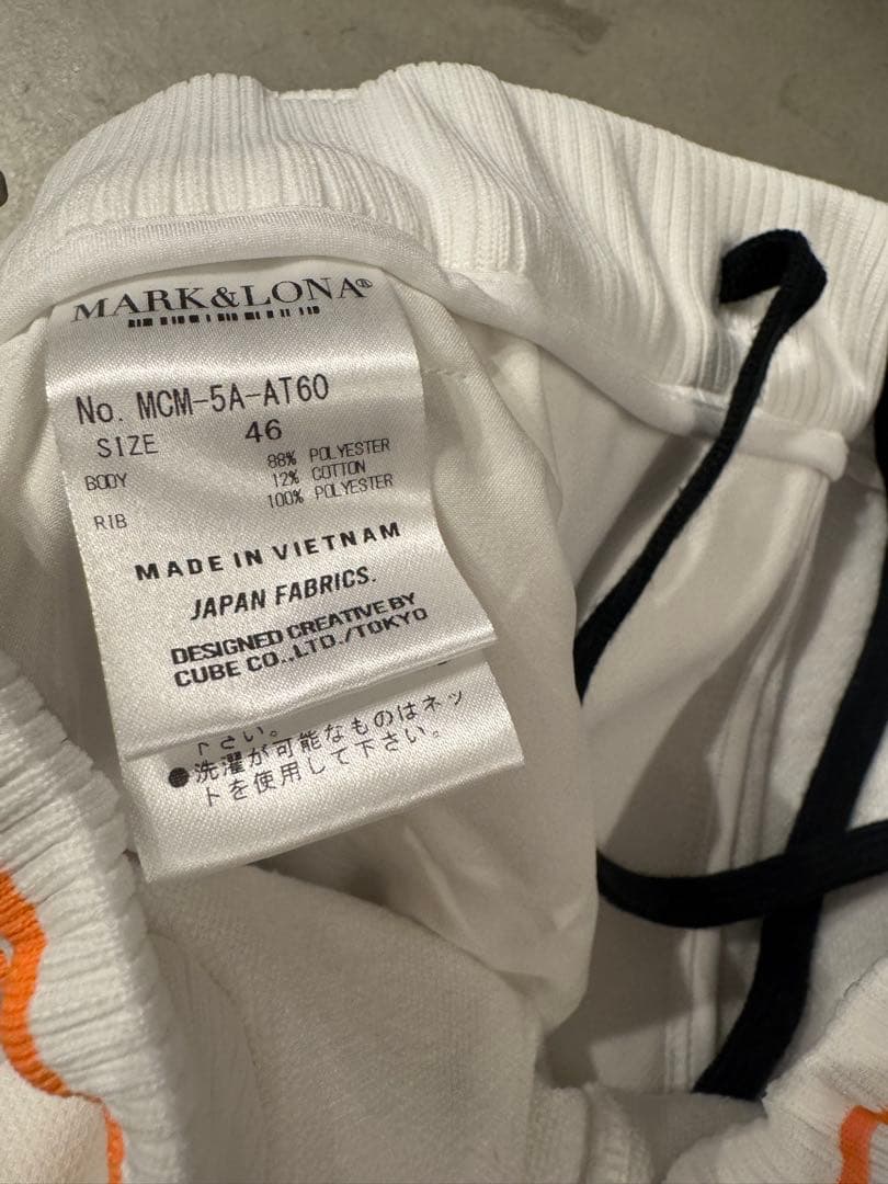 【美品】現行品　MARK & LONA メンズゴルフパンツ 46(M) ホワイト
