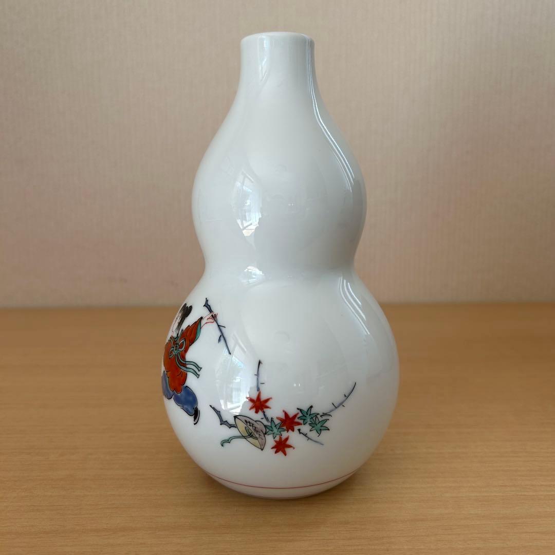 【重要無形文化財】 十四代 柿右衛門 花瓶 瓢形 共箱 栞付 美品