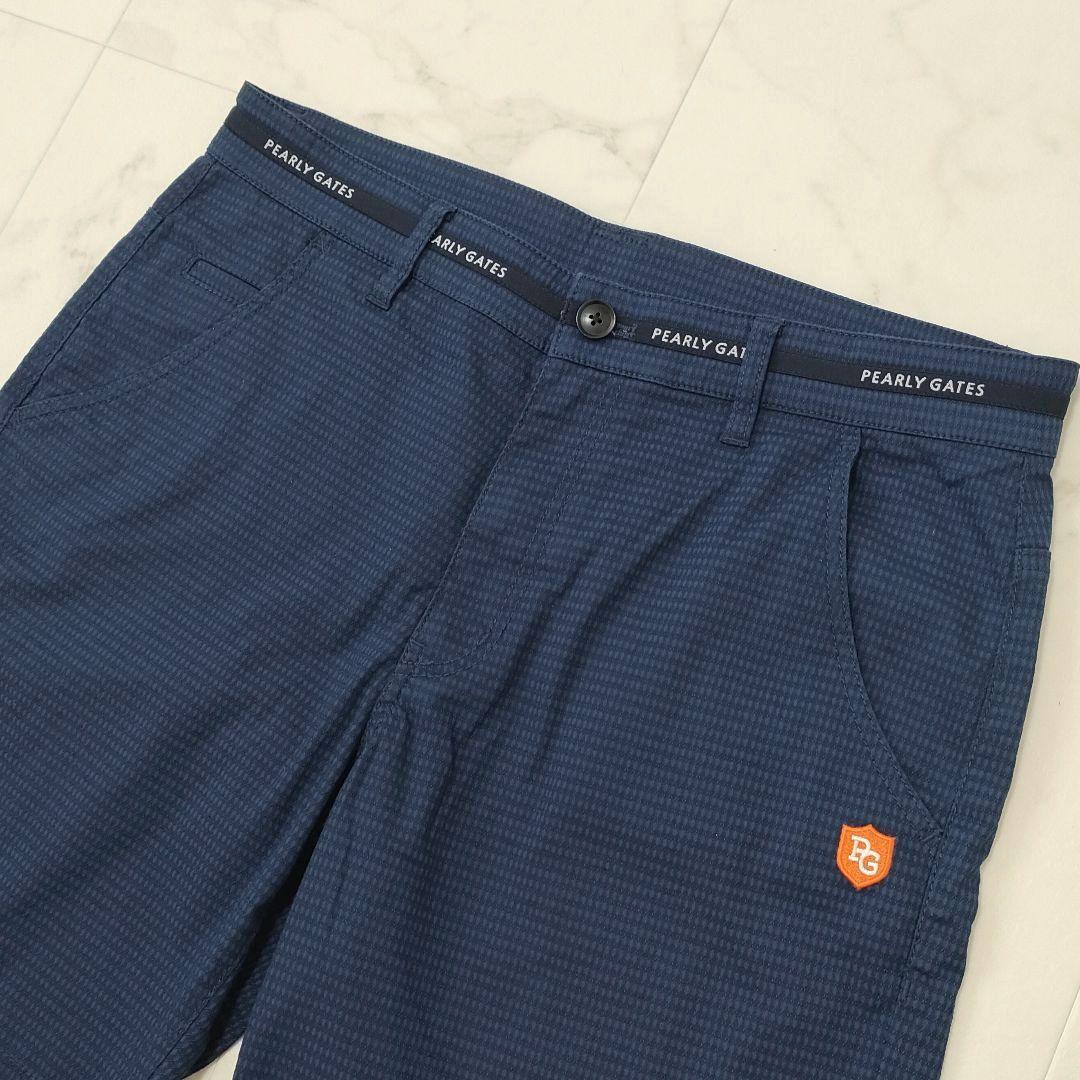 パーリーゲイツ　ハーフパンツ　ストレッチ　ロゴ　89　Dカン　ネイビー　サイズ5