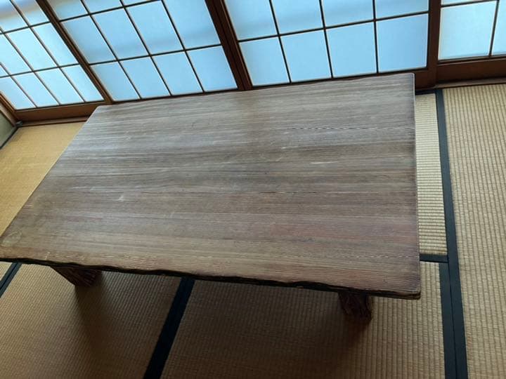アンティークの座敷机　天然木　座卓