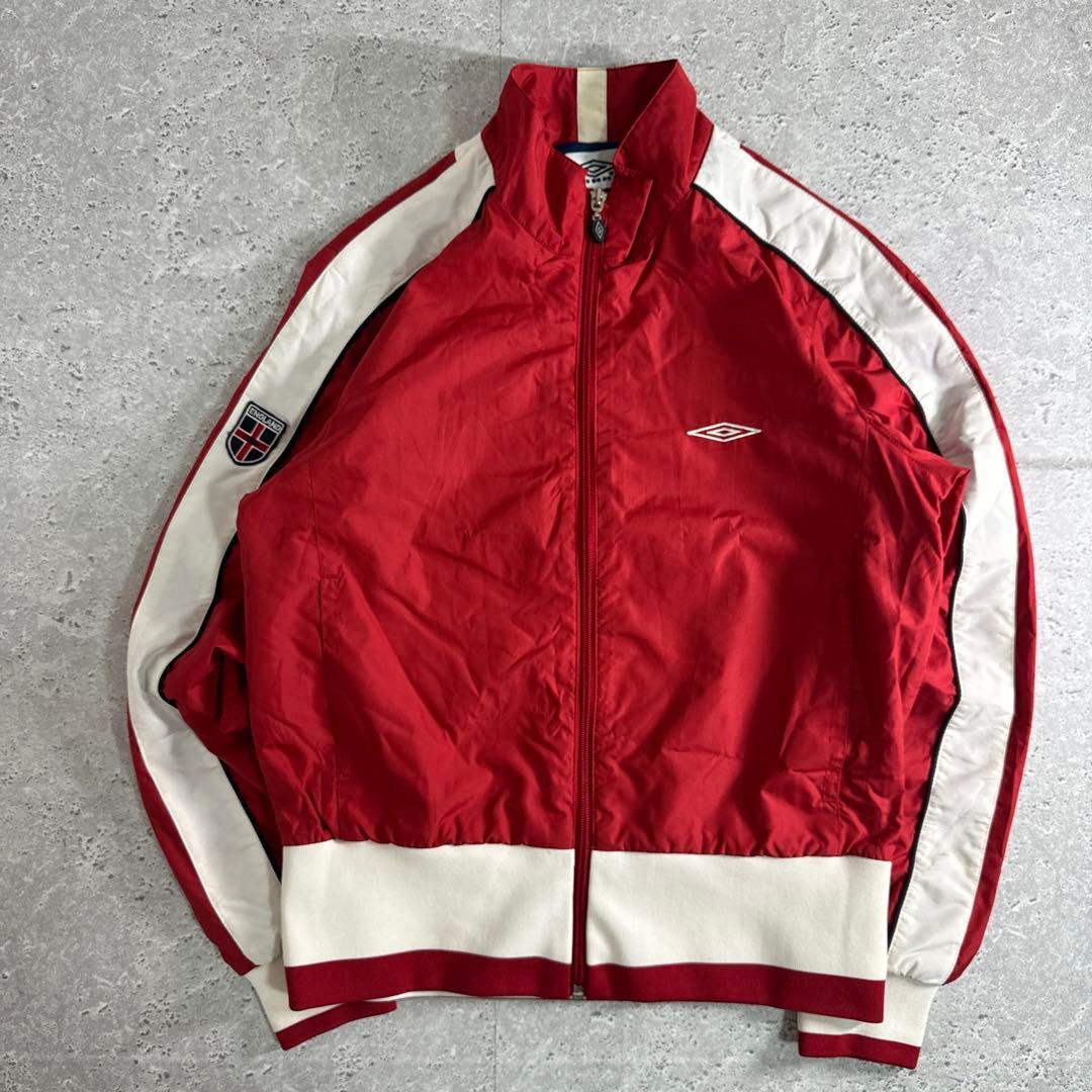 【希少】アンブロ 90s umbro ナイロンジャケット ジャージ レッド M