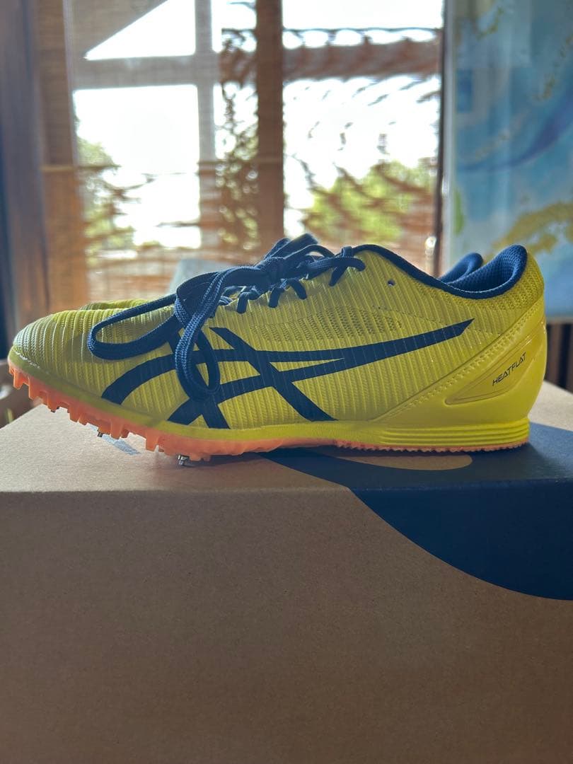 asics 24cm スパイクシューズ イエロー/ネイビー