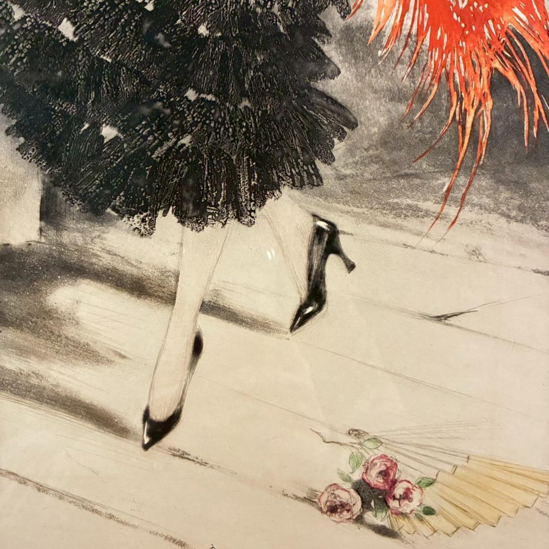 ルイ・イカール「スペインの踊り」銅版画 直筆サイン入 1929年 お洒落な額装
