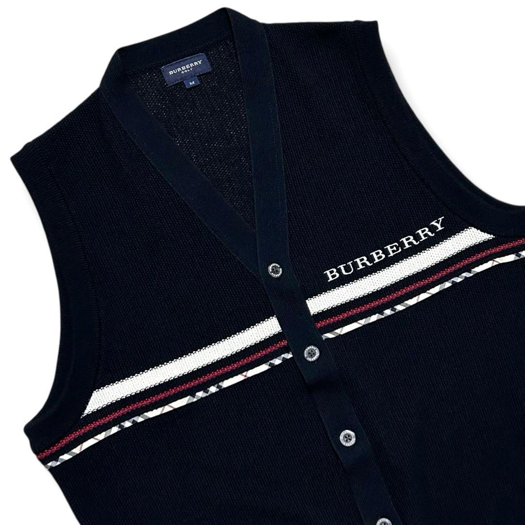 日本製 BURBERRY GOLF ゴルフ 刺繍ロゴ 薄手 ベスト 三陽商会