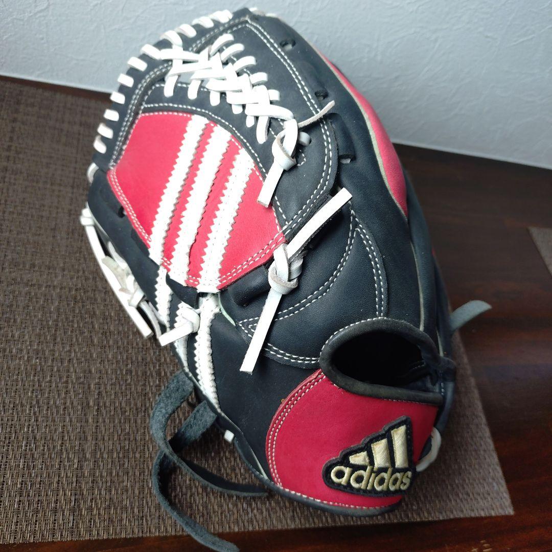 adidas adizero 軟式グローブ 黒/赤 左投げ用