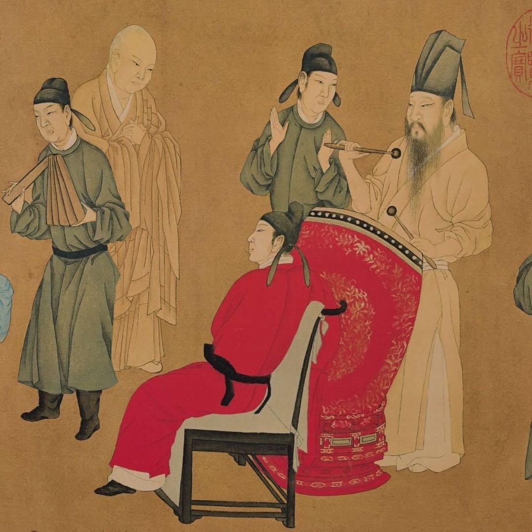 夜宴图 長巻 掛軸 70×330cm 中国人物画