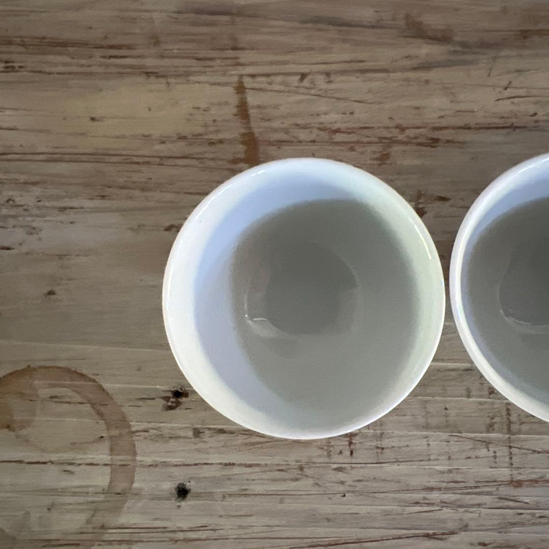 実家整理　古い白磁の煎茶碗　五客 b
