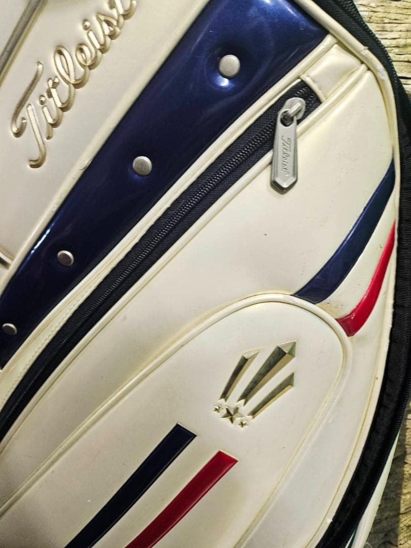 きくすけ送料無Titleist 高級エナメル大型キャディバッグトリコロール