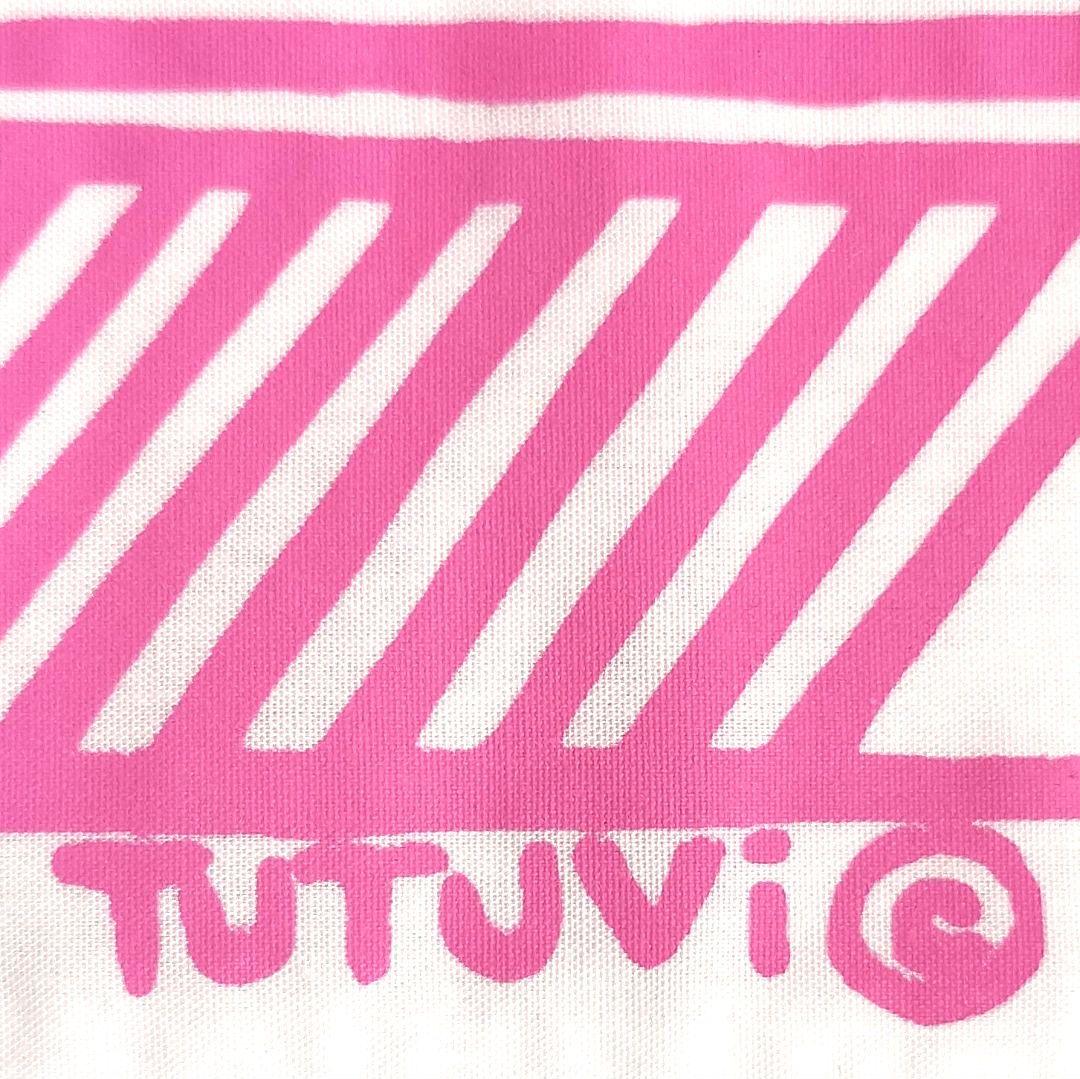 TUTUVI フラダンス パウスカート 白✕ピンク トーチジンジャー 78cm