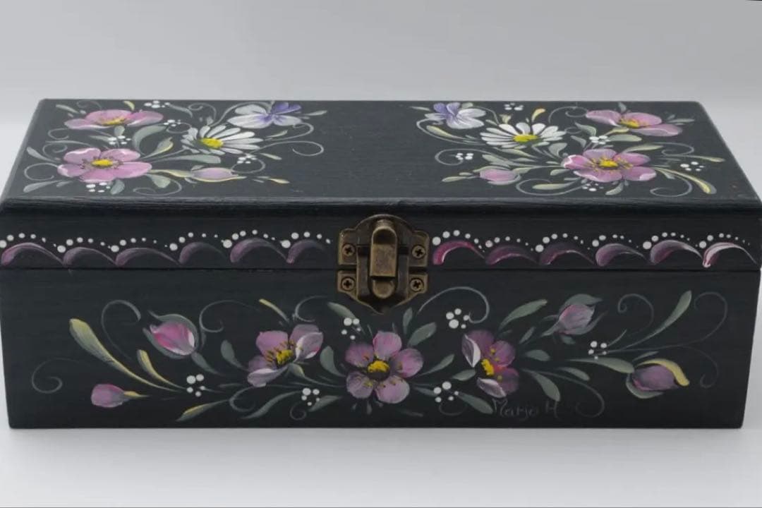 トールペイント 小物入れ アッセン　ヒンデローペン