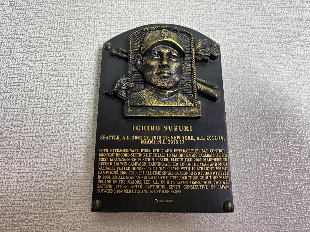 イチロー 殿堂入り記念 配布 限定 表彰楯 レプリカ 非売品