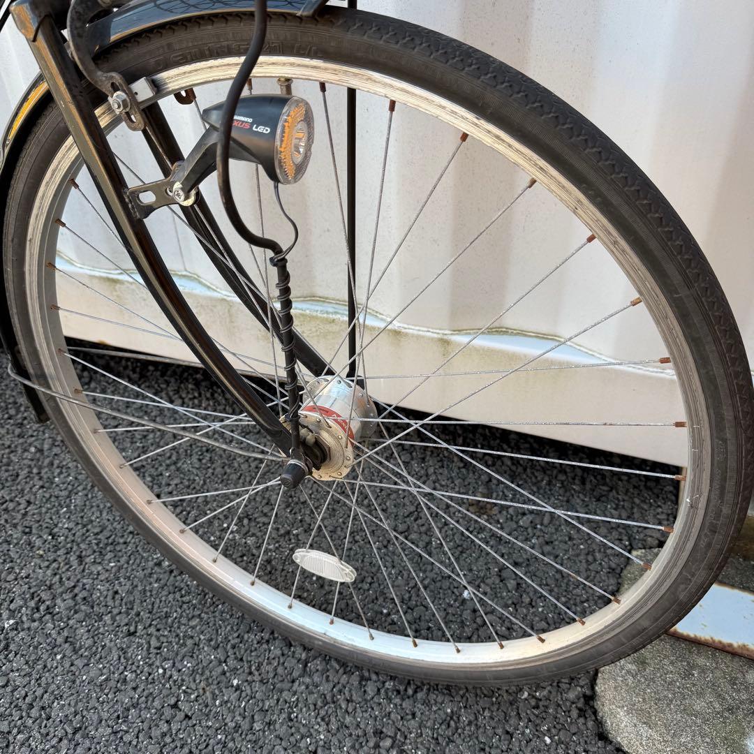 【都内/千葉引取】街乗り用自転車 27インチ カゴ/鍵/オートライト/3段変速付