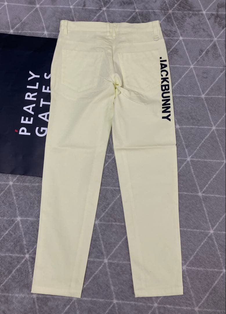 新品 パーリーゲイツ ジャックバニー 2WAYストレッチパンツ(5)サイズL/黄