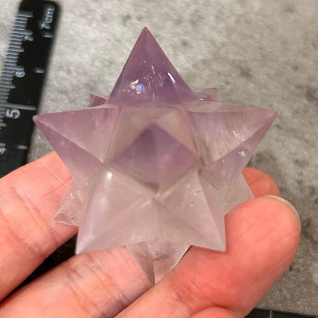 天然石　アラバスター　アメジスト　虹あり