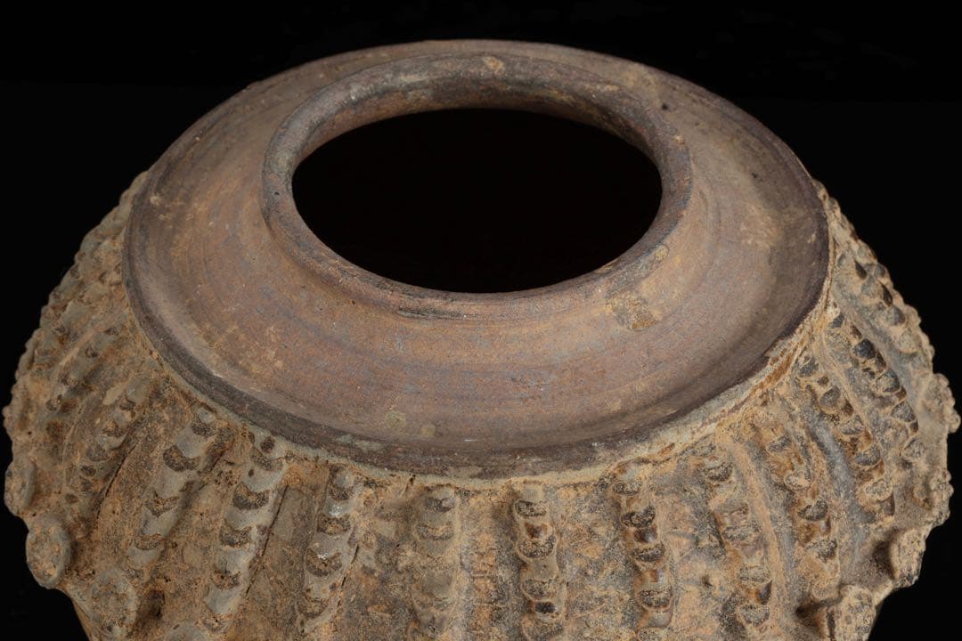 古陶 壺 装飾古壺 箱付 古作陶器 花器 花入 古美術 骨董 古道具 時代物