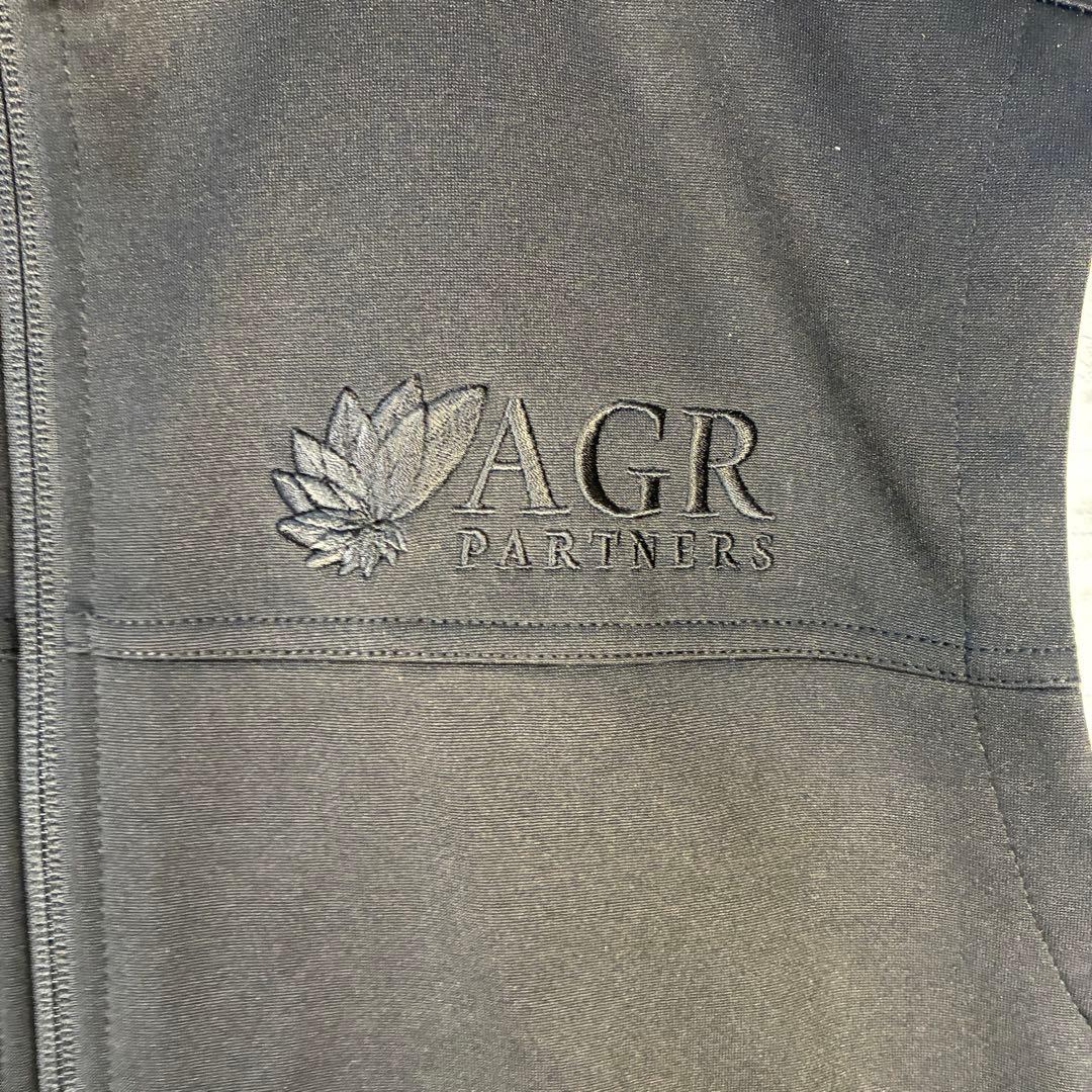 【USA古着】ノースフェイスシェルベストXL企業モノブランド刺繍ドローAGR