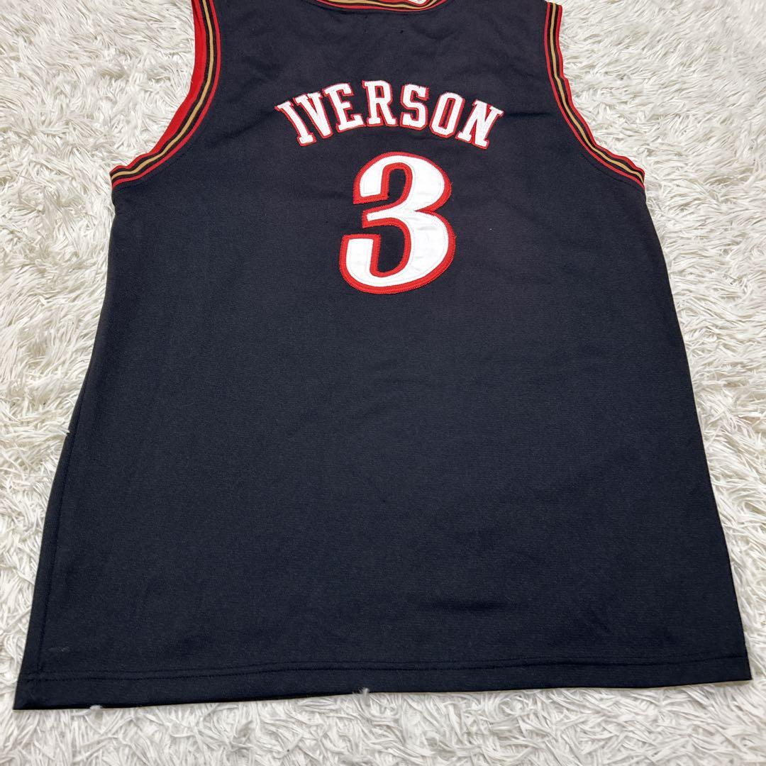 NBA アメリカ　バスケットボール　シクサーズ　アイバーソン　ユニフォーム　刺繍