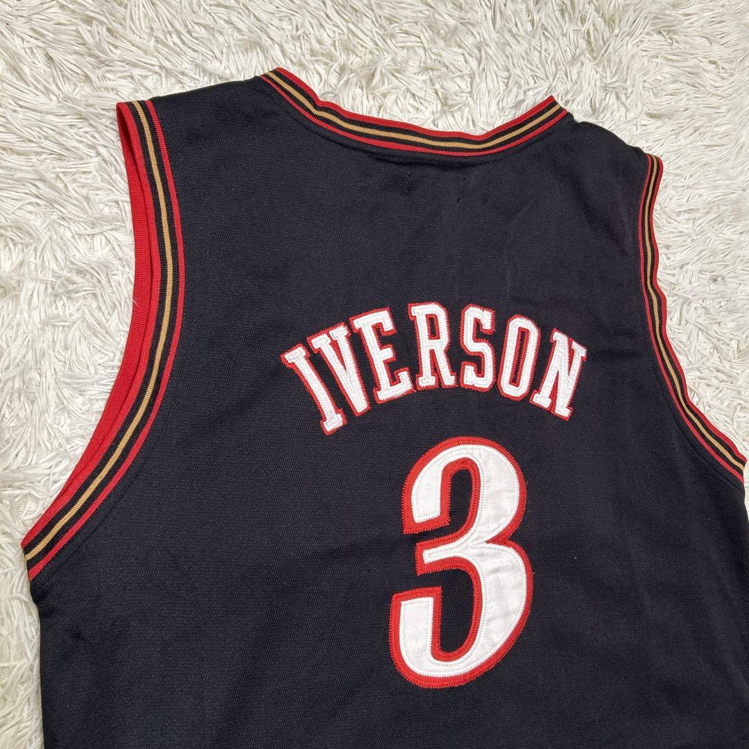 NBA アメリカ　バスケットボール　シクサーズ　アイバーソン　ユニフォーム　刺繍