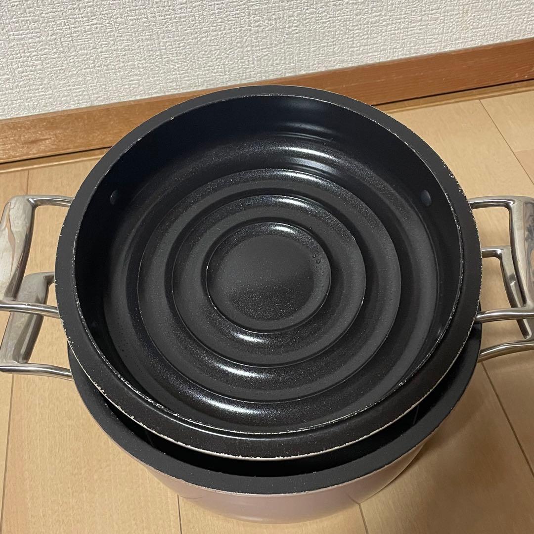 北陸アルミニウム HAMON アルミ鋳造 琺瑯鍋 21cm 薄桜