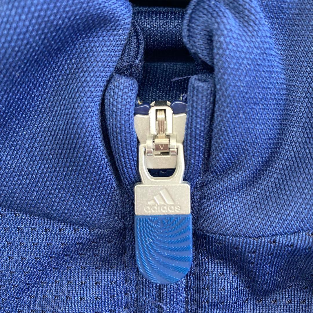 adidas　ジップアップジャージ　トラックジャケット　パフォーマンスロゴ　紺